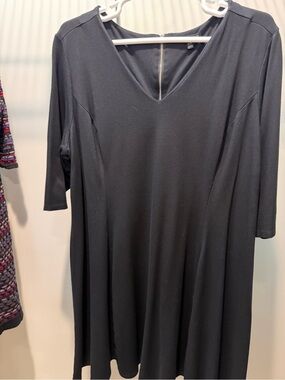 Lane Bryant Black V-Neck Midi Dress